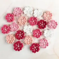 さくら型✿つまみ細工/20個セット【吊るし飾り・ハンドメイド素材】