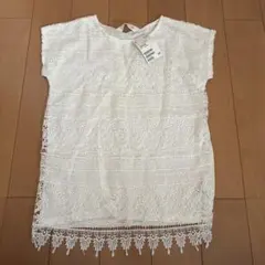 H&M レース切り替え トップス ホワイト 135/140のサムネイル