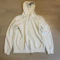 GU ホワイト ダブルジップ パーカー