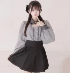 Pal elfy クラシカルシャツレイヤードワンピースパルエルフィー グレー
