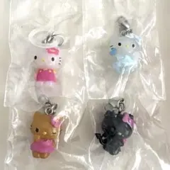 ハローキティめじるしアクセサリーお花・小悪魔・天使・日焼け4個セットカプセルトイ