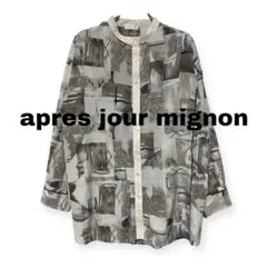 apres jour mignon レディース バンドカラー シャツ 総柄 長袖のサムネイル