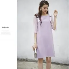 【えいみ様専用】肩リボン袖レース上品ワンピース