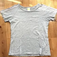 adidas neo 半袖Tシャツ グレー ライン レディース sのサムネイル