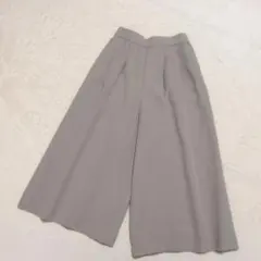 ELLE エル ワイドパンツ ガウチョ グレージュ 38 カジュアル 上品