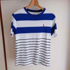POLO RALPH LAUREN 青白ストライプ Tシャツ 　キッズ用