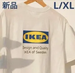 IKEA新品EFTERTRÄDA綿コットン100%ホワイト白ロゴTシャツL/XLのサムネイル