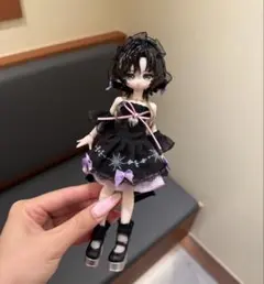 1/8 ドール服 ブラック パープル リボン ドレス 衣装セット 未使用