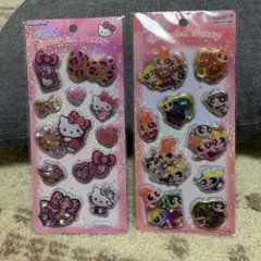 スパンコールパーティシール　キティ/ヒョウ柄　パワパフ　【正規品】カミオジャパン