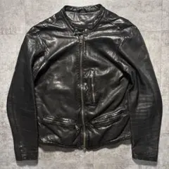 GIORGIO BRATO レザーブルゾン 46 タグ付き セール】 GIORGIO BRATO ラムレザー ダブルライダースジャケット