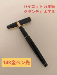 希少【18K 750】パイロット 万年筆 グランディー F 細字 槌目 金飾り