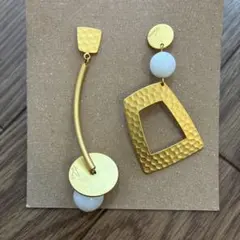 マットゴールド アンティーク韓国 ピアス