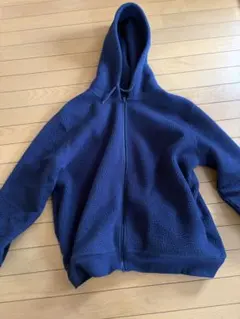 ネイビー フリース フルジップ パーカー