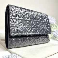 【美品】　ロエベ　スモールバーティカル　リピートアナグラム　三つ折り財布