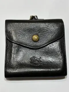 IL BISONTE 二つ折り財布 がま口 ブラック - メルカリ