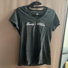Tommy Hilfiger ブラック VネックTシャツ　古着