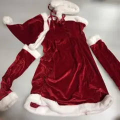 4点セット　サンタコスプレ衣装 ベロア素材 レッドのサムネイル