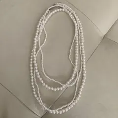 新品未使用　ホワイト パール ロングネックレス　結婚式　パーティー