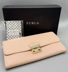 FURLA フルラ メトロポリス ピンク長財布 ゴールド金具 箱付き
