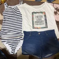 ストライプ水着セット