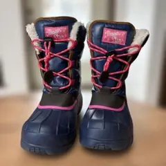 子供用　スノーブーツ　Moon Star ネイビー ピンク ブーツ 22㎝