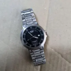 稼働品.セイコー ソーラー クォーツ腕時計 ブラック