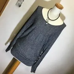 イング グレー 春ニット 3wayワンピースチュニック 美品 M