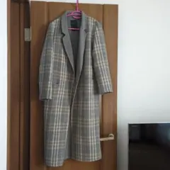 NOBLE チェック柄ロングコート サイズ36