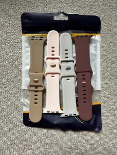 A197　アップルウォッチ バンド シリコン製 4本セット　くすみカラー系