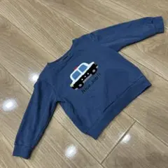 美品⭐︎バースデイ　ブルー　パトカー刺繍 トレーナー　95㎝