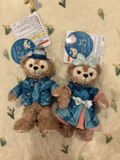ディズニーシー25周年　ダッフィーシェリーメイぬいぐるみバッジセット