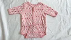ピンクの動物柄ロンパース 60cm