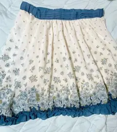 axes femme アクシーズファム　バラ柄プリント膝丈スカート　アンティーク