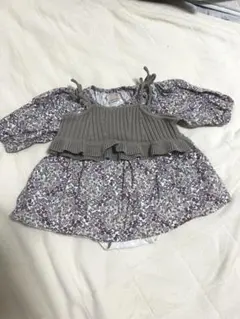 花柄ビスチェ付きワンピース 70