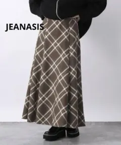 JEANASIS＊チェックキリカエフレアスカート　ブラウン　Sサイズ