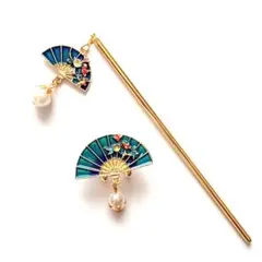 《再販×2》残り1セット！！青扇のかんざしと帯留めセット