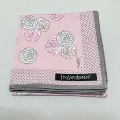 YvesSaintLaurent ハンカチ　薔薇　ピンク