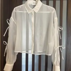 シアーシャツ サイドリボン