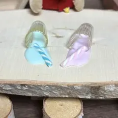 ミニチュア　こぼれミルクセーキ　ジュース2個　過去作品　ハンドメイド　おもちゃ