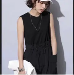 美品 Arpege story フラップドッキングワンピース Sサイズ 黒