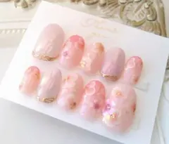 あいすくりーむ様専用◆前撮りや振袖に◆桜模様の淡いピンクのグラデのネイルチップ