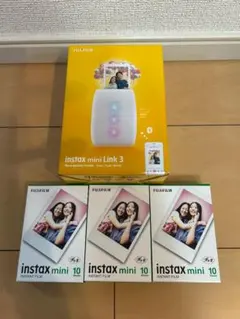 【新品】instax mini link3 クレイホワイト フィルム3個セット