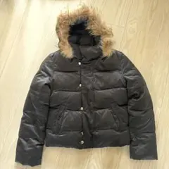 黒 フード付きダウンジャケット サイズ38