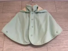 フリース フード付きポンチョ ミントグリーン