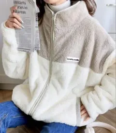 JaVa. フリースジャケット Sサイズ グレー/アイボリー