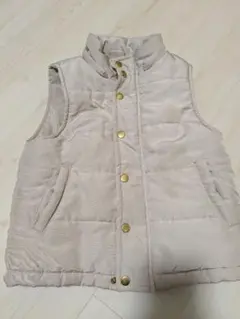 petit main ベージュ ダウンベスト W