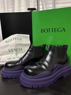 BOTTEGA VENETA サイドゴアブーツ ブラック パープルのサムネイル