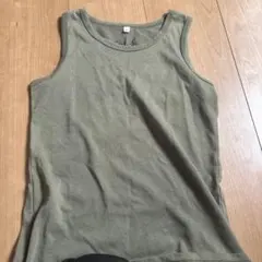 オリーブグリーン ノースリーブタンクトップ