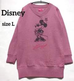 Disney✧東京ディズニーリゾート ミニー スウェットワンピース L ピンク