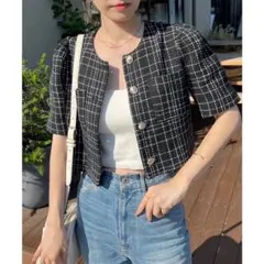 【one after another】ツイードショートジャケット （D）